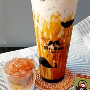 Mr. Sun: Brown Sugar Milk Tea with Rainbow Pearls